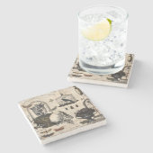 Modern  Halloween Garden Stenen Onderzetter (Zijkant)