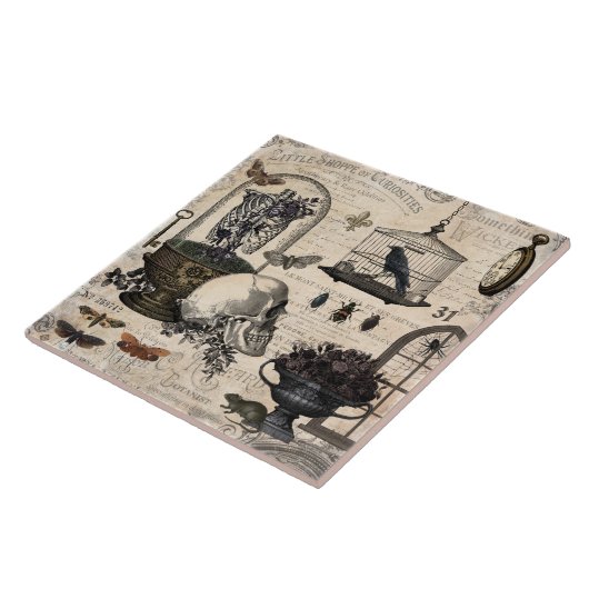 Modern  Halloween Garden Tegeltje (Zijkant)