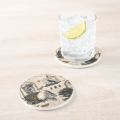 Modern  Halloween Garden Zandsteen Onderzetter (Zijkant)