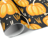 Modern Halloween herfst pompoen Patch patroon Cadeaupapier (Rol Hoek)