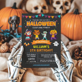 Modern Halloween Kinder Costume Party Invitation Kaart
