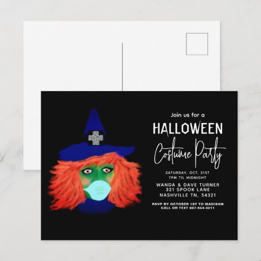 Modern Halloween kostuum party heks thema volwasse Briefkaart (Voorkant / Achterkant)