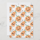 Modern Halloween oranje pompoenen feest Kaart (Achterkant)