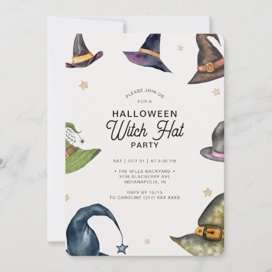 Modern Halloween Paarse Witch Pet Kaart (Voorkant)