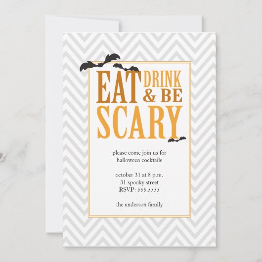 Modern Halloween Party Invitation Kaart (Voorkant)