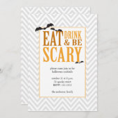 Modern Halloween Party Invitation Kaart (Voorkant / Achterkant)