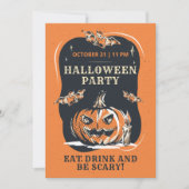 Modern Halloween Party Kaart (Voorkant)
