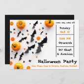 Modern Halloween Party Kaart (Voorkant / Achterkant)