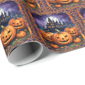 Modern Halloween pompoen herfst Collectie Cadeaupapier (Rol Hoek)