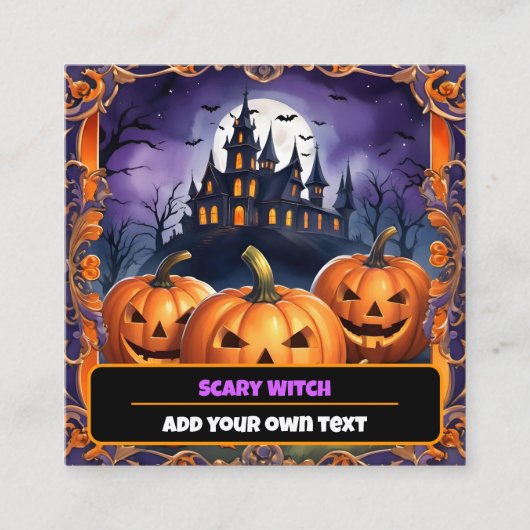 Modern Halloween pompoen herfst Collectie Vierkante Visitekaartje (Voorkant)