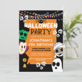 Modern Halloween Schattige Spooky Ghouls Verjaarda Kaart (Staand voorkant)