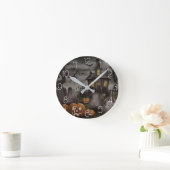 Modern Halloween Sinaasappel Pompoen spookhuis Ronde Klok (Huis)