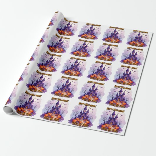 Modern Halloween Spooky Cute Collection Cadeaupapier (Uitgerold)