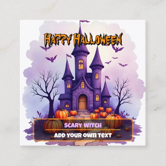 Modern Halloween Spooky Cute Collection Vierkante Visitekaartje (Voorkant)