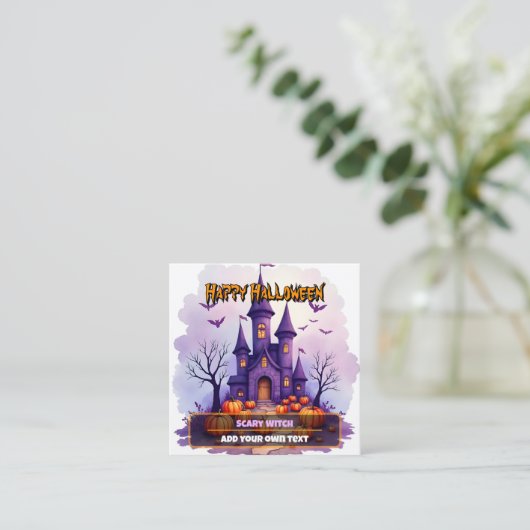 Modern Halloween Spooky Cute Collection Vierkante Visitekaartje (Staand voorkant)