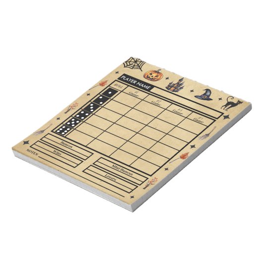 Modern  Halloween Theme Bunco Score Pad Notitieblok (Linkerzijde)