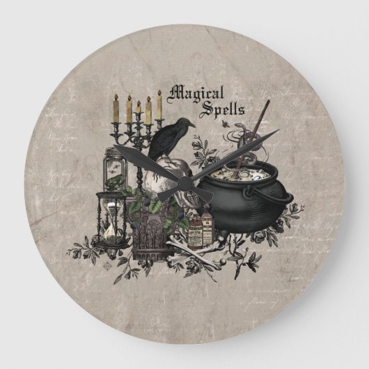 Modern  Halloween WITCHES BREW Grote Klok (Voorkant)