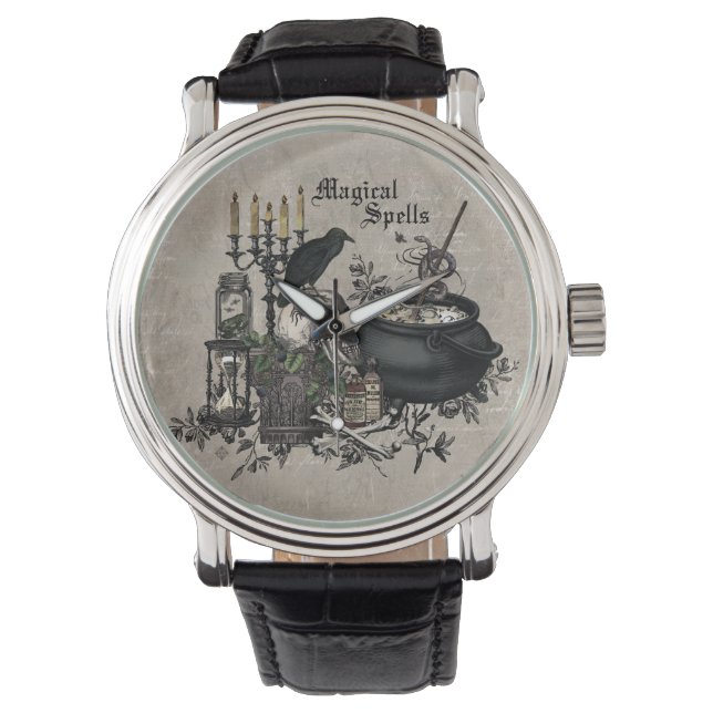 Modern  Halloween WITCHES BREW Horloge (Voorkant)