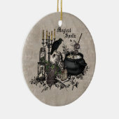 Modern  Halloween WITCHES BREW Keramisch Ornament (Rechts)