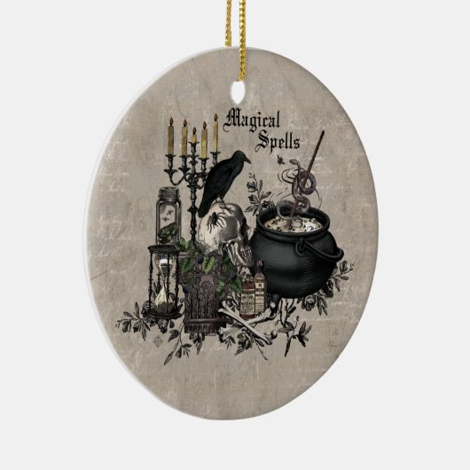 Modern  Halloween WITCHES BREW Keramisch Ornament (Rechts)