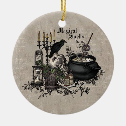 Modern  Halloween WITCHES BREW Keramisch Ornament (Voorkant)