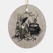Modern  Halloween WITCHES BREW Keramisch Ornament (Links)