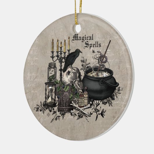 Modern  Halloween WITCHES BREW Keramisch Ornament (Links)