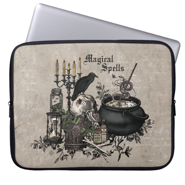 Modern  Halloween WITCHES BREW Laptop Sleeve (Voorkant)