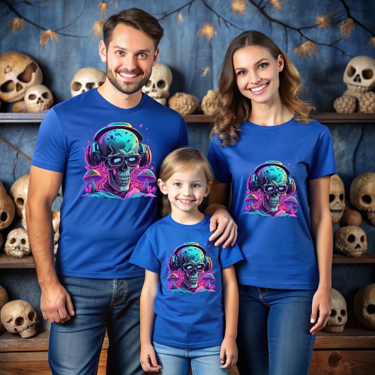 Modern Halloween with musical skull T-shirt