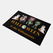 Modern Halloween zwart spooky Deurmat (Schuin)