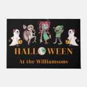 Modern Halloween zwart spooky Deurmat (Voorkant)