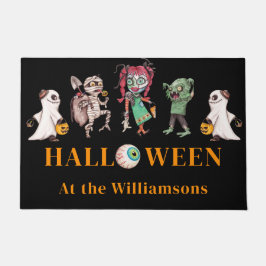 Modern Halloween zwart spooky Deurmat