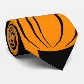 Modern Halloween zwarte en oranje pompoen Stropdas (Opgerold)