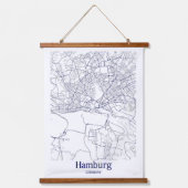 Modern Hamburg Duitsland Stadsplattegrond Hangend Wandkleed (Voorkant)