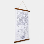 Modern Hamburg Duitsland Stadsplattegrond Hangend Wandkleed (Gebogen)
