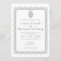 Modern hamsa geometrische trouwuitnodiging