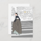 Modern Hanbok Wenskaart Bedankkaart (Voorkant / Achterkant)