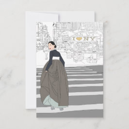 Modern Hanbok Wenskaart Bedankkaart