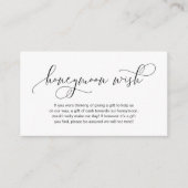 Modern hand Black inktscript, Honeymoon Wish Informatiekaartje (Voorkant)
