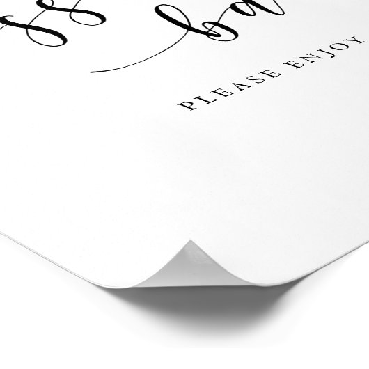 Modern Hand Clligraphy Wedding Dessert Bar Sign Poster (Hoek)