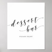 Modern Hand Clligraphy Wedding Dessert Bar Sign Poster (Voorkant)