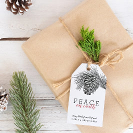 Modern Hand Drawing Pine Branch Holiday Business Cadeaulabel