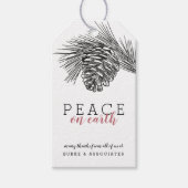 Modern Hand Drawing Pine Branch Holiday Business Cadeaulabel (Voorkant)