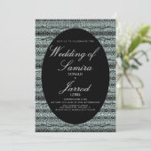 Modern Hand Drawn Black Lace Background Wedding Kaart (Staand voorkant)