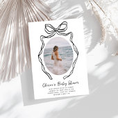 Modern Hand Drawn Bow grillig Baby shower Kaart