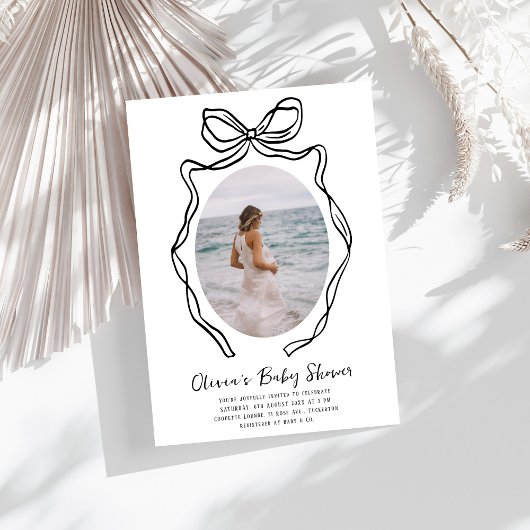 Modern Hand Drawn Bow grillig Baby shower Kaart