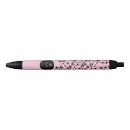 Modern, Hand-Drawn Cherry Blossom Zwarte Inkt Pen