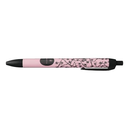 Modern, Hand-Drawn Cherry Blossom Zwarte Inkt Pen (Bodem)