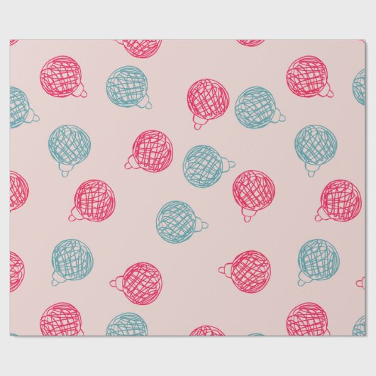 Modern Hand-Drawn Christmas Ornaments Pattern Cadeaupapier (Vlak)