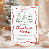 Modern Hand Drawn Christmas Tree Holiday Party Kaart